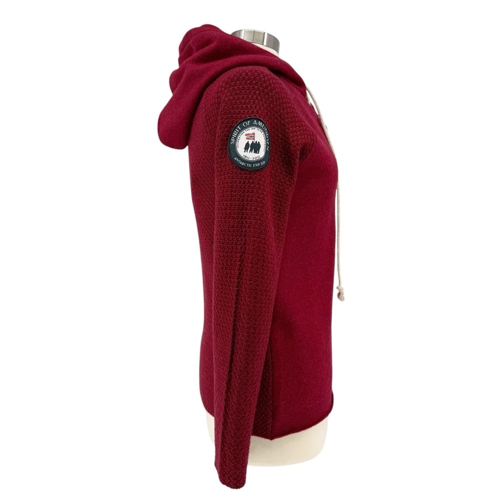 AMUNDSEN 100% Merino Wool Lace Up Hoodie Women's L - Picture 4 of 12